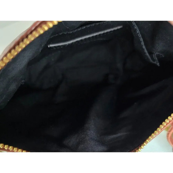 Rebecca Minkoff Mini 5 Zip Crossbody Genuine Leather Purse Bag Moto WHISKEY RED - Picture 12 of 14